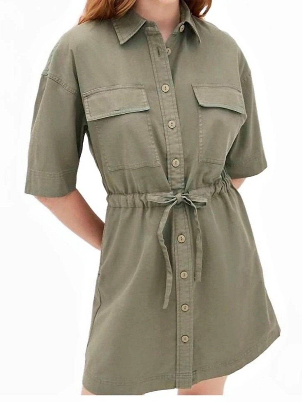 FAHERTY utility twill mini shirtdress